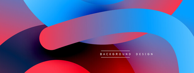 Abstract overlapping lines and circles geometric background with gradient colors