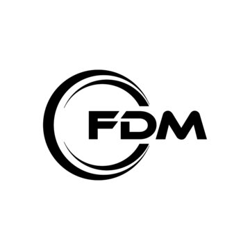 FDM letter logo design with white background in illustrator, vector logo modern alphabet font overlap style. calligraphy designs for logo, Poster, Invitation, etc.