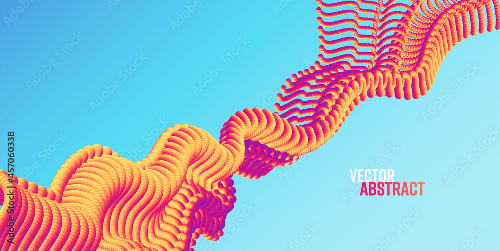 Poster Vector background with abstract big data splash 3d dots. Modern science banner