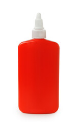 Red bottle with glue isolated on white background