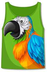Tank top with parrot bird pattern