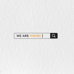 The minimal design concept we are hiring background on textured background.