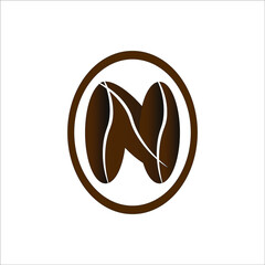 logo n and coffee brown color