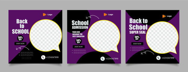 School admission social media template 	