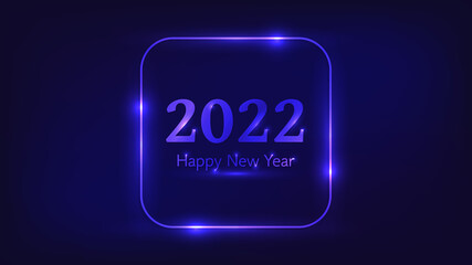 2022 Happy New Year neon background