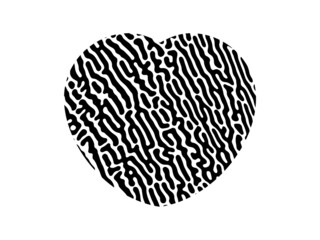 Fingerprint heart silhouette