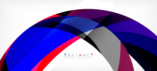 Obraz premium Geometric abstract background. Circle created with overlapping color shapes. Vector Illustration For Wallpaper, Banner, Background, Landing Page