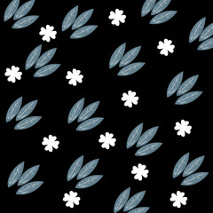 seamless floral pattern with black background