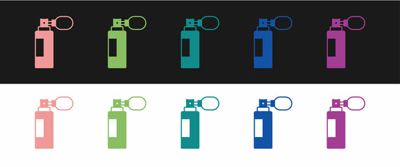 Set Perfume icon isolated on black and white background. Vector