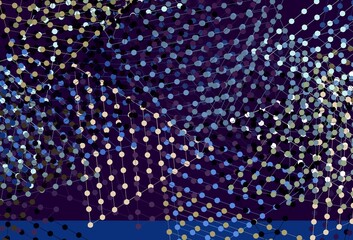 Light Blue, Yellow vector pattern with polygonal style with circles.