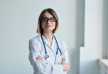 Fototapeta premium cardiologist patient examination health care isolated background