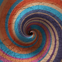Background with lines and spiral. Grungy surface. 3D render / rendering.