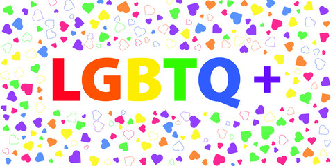 Lgbtq rainbow pride vector background. Rainbow heart template lgbtq pride month.