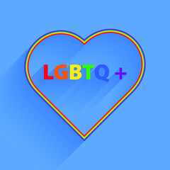 Lgbtq rainbow pride vector background. Rainbow heart template lgbtq pride month.
