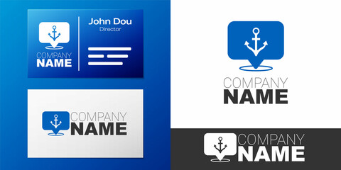 Logotype Anchor icon isolated on white background. Logo design template element. Vector