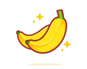 Banana hand drawn cartoon art illustration