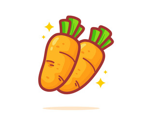 Carrot hand drawn cartoon art illustration