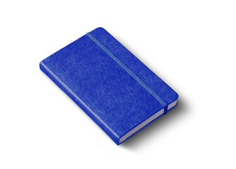 Marine blue closed notebook isolated on white