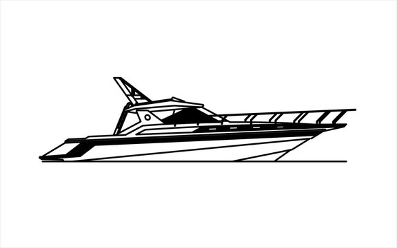 Luxury speed boat sketch vector design