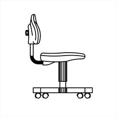 Vector Design Sketch of an office chair with wheels