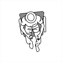 Vector Design Sketch of a person sitting on a chair