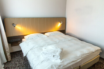 Interior of bedroom in the hotel room