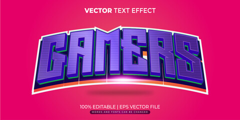 Gamers Purple Logo Editable Text Effect