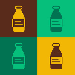 Pop art Bottle of water icon isolated on color background. Soda aqua drink sign. Vector