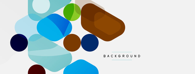 Abstract round geometric shapes and circles background. Trendy techno business template for wallpaper, banner, background or landing