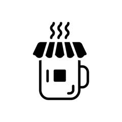 Black solid icon for cafe
