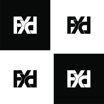 fxd initial letter monogram logo design set