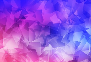 Light Pink, Blue vector gradient triangles pattern.