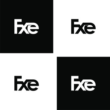 fxe initial letter monogram logo design set