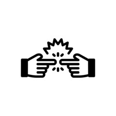 Black solid icon for controversy