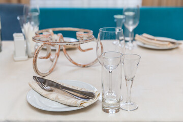 table set for a dinner