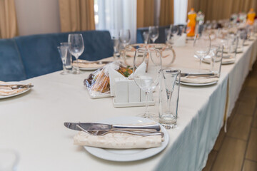 table setting at restaurant