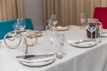 table set for a dinner