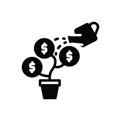 Black solid icon for investing