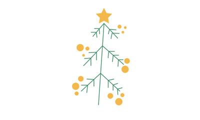 Christmas Tree vector design for greeting card, invitation, banner, New Years And Xmas traditional symbol tree 