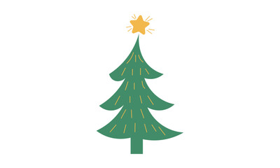 Christmas Tree vector design for greeting card, invitation, banner, New Years And Xmas traditional symbol tree 