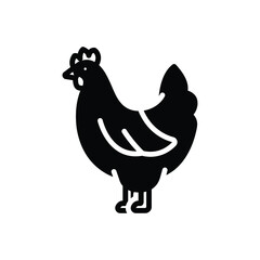 Black solid icon for poultry