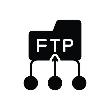 Black solid icon for ftp protocol