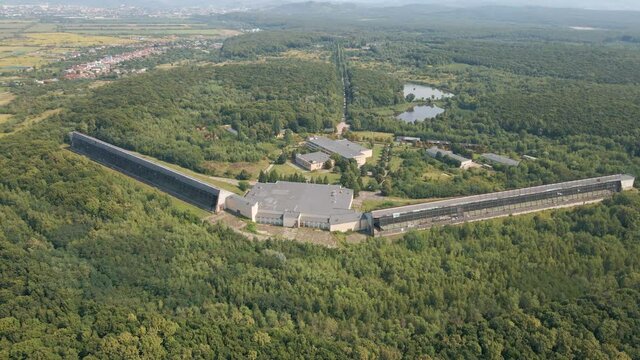Top view of the USSR radar station that tracked the launch of ballistic missiles from the United States.
