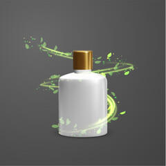 Organic cosmetics or hand sanitizer bottle mockup. Vector eps10