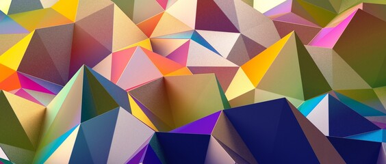 Obraz premium Abstract crystal background with refracting light and highlights in purple and yellow colors