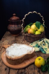 Still life with homemade apple pies