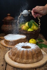 Still life with homemade apple pies