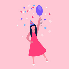 Woman with balloon
