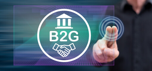Man touching a b2g concept