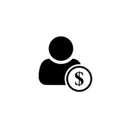 People and money icon isolated on white background